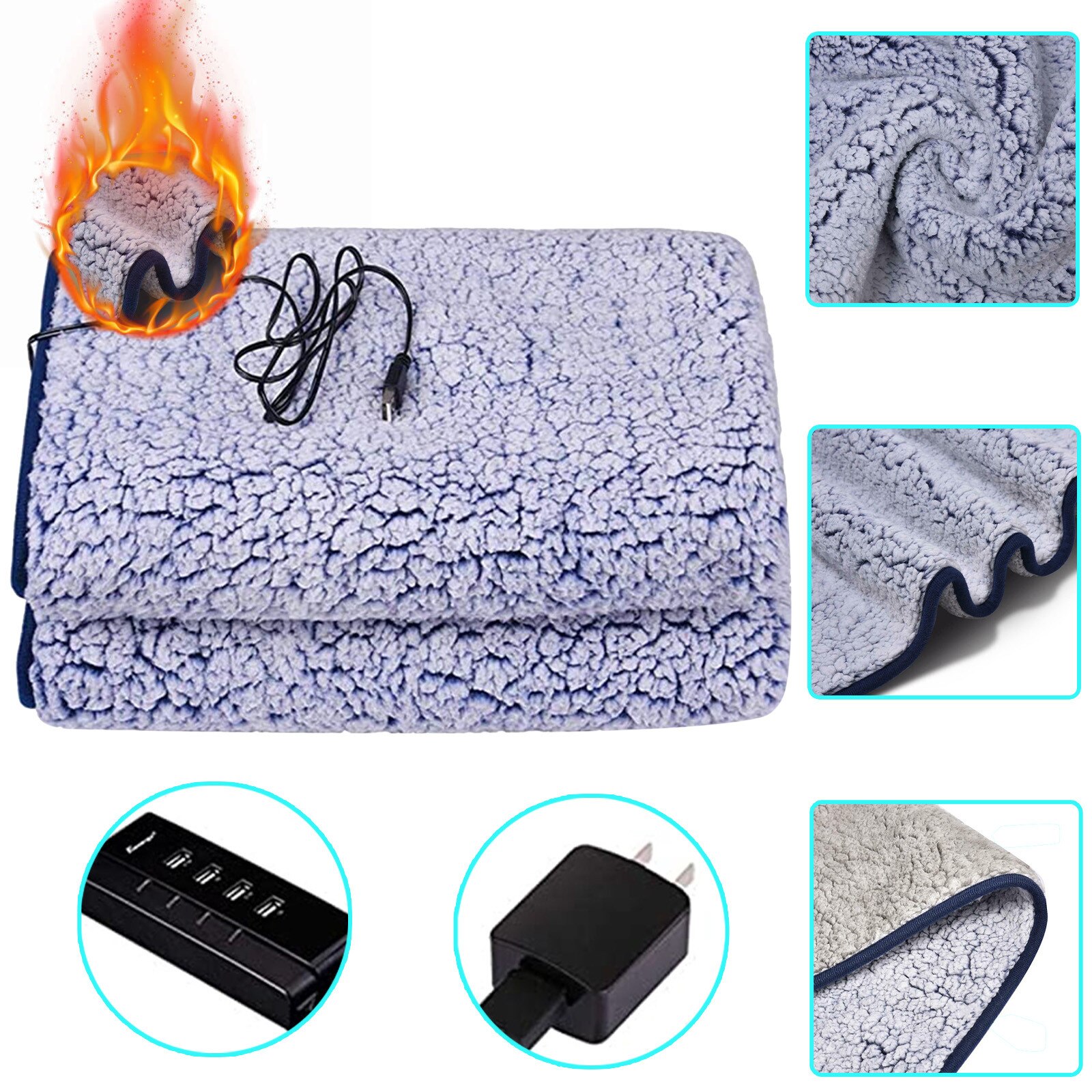 Electric blanket double usb plugin electric bed w... Grandado