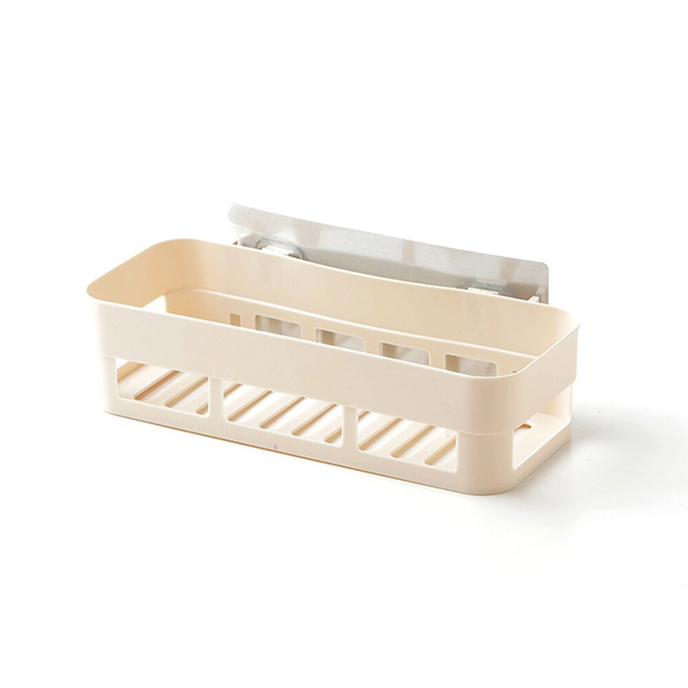 3 Colors Bathroom Shelf Adhesive Badkamer Rek Storage Rack Corner Shower Shelf Kitchen Home Decoration Bathroom Accessories: Beige