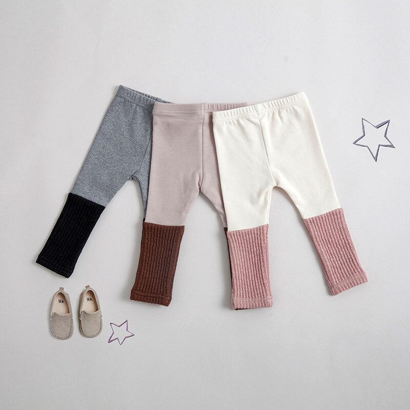 Baby Girl Stretch Leggings Broek Lente Herfst Meisjes Leggings Peuter Kinderen Splicing Katoenen Broek Jongens Broek Kid Broek