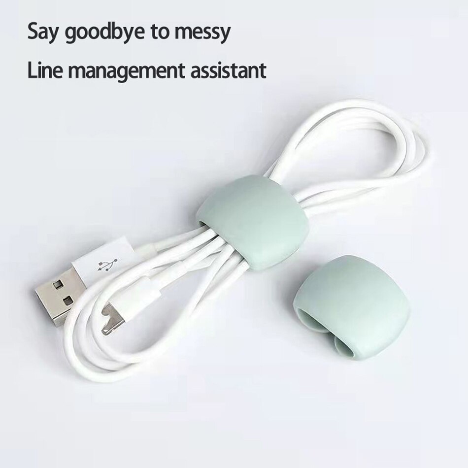 4Pcs Kabelhaspel Siliconen Kabel Organisator Vaste Clip Wire Binding Data Draad Tie Management Data Lijn Sorteren Gesp Voor iphone
