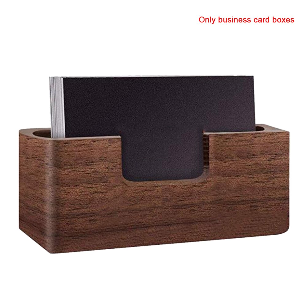 Box Practical Office Card Display Holder Tables Organizer Storage Desk Shelf Business Case Wood Single Compartment