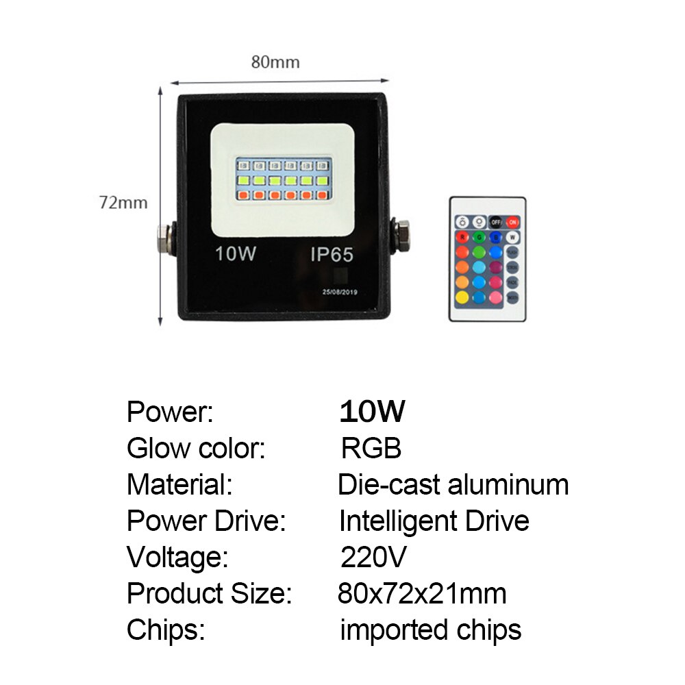 30W 50W 220V RGB LED Spotlight Waterproof RGB Floodlight Reflector Projector with Remote Control for Outdoor Lighting