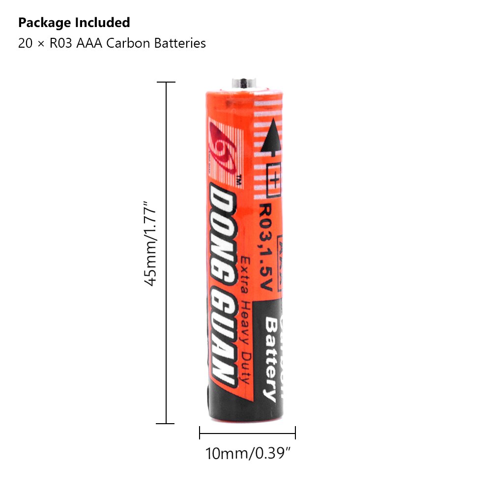 Pile AAA Carbone Secco - 1.5V UM4 LR03 - Confezione da 4, 8, 12, 16 o 20 - Per Telecomandi, Giocattoli, Stampanti Portatili, Luci LED