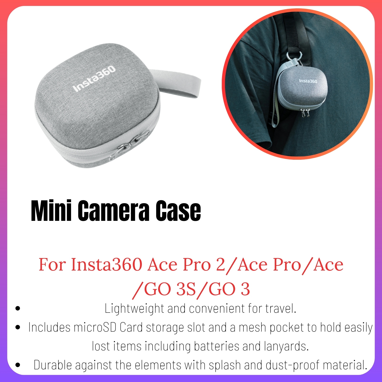 Insta360 Ace Pro 2 accesorios protector de lente Original Mini funda de cámara GPS cargador de batería remoto montaje de zapata fría adaptador de micrófono engranajes: Color blanco