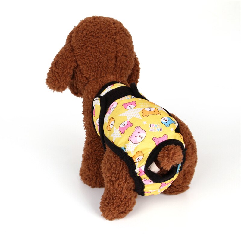 Hond Fysiologische Broek S-XXL Luier Sanitaire Wasbare Vrouwelijke Hond Shorts Slipje Menstruatie Ondergoed Slips Jumpsuit Voor Hond: Yellow / M