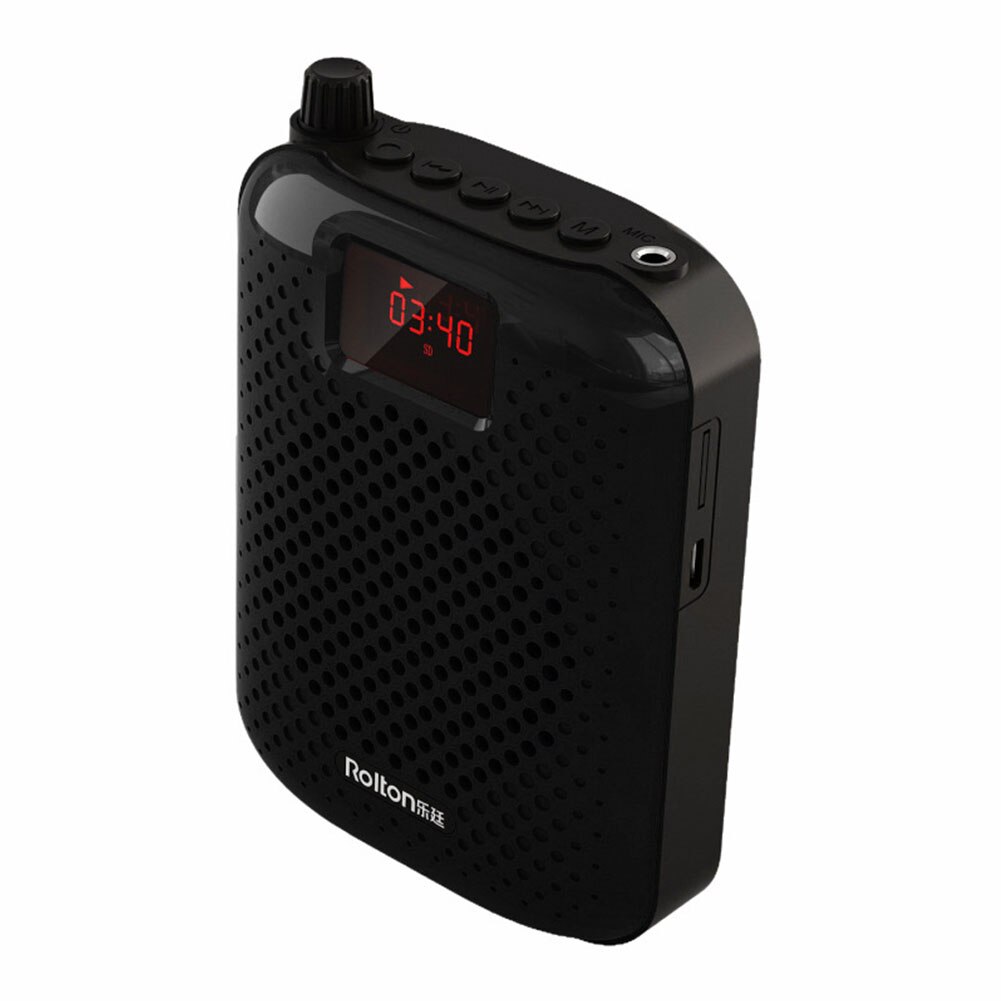 Microfono didattico durevole pratico altoparlante Bluetooth amplificatore vocale ricarica USB guida facile da usare super potenza portatile: nero