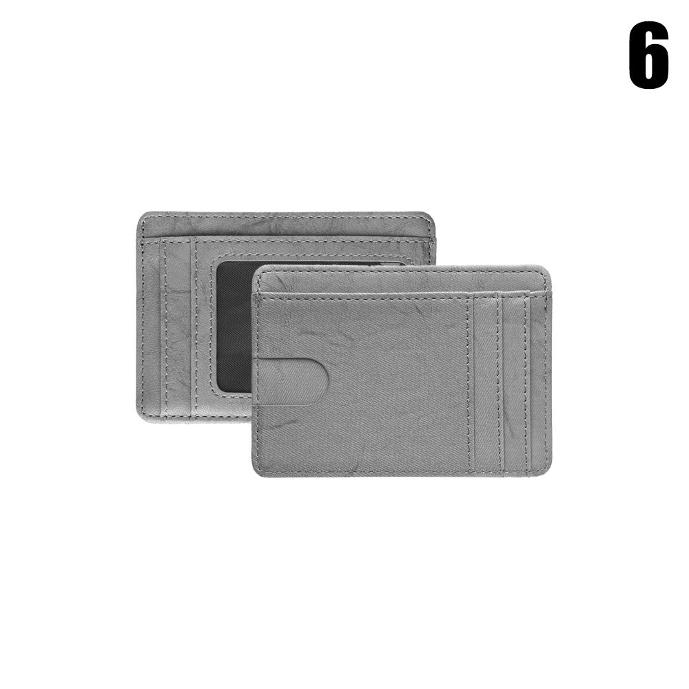 1PC PU cuir ID crédit porte-carte mince RFID blocage étui pour hommes femmes petit Mini carte sac cartes bancaires couverture: 6