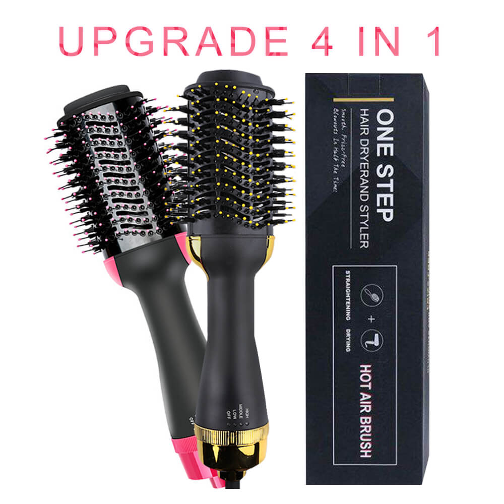 Secador de pelo 4 en 1, voluminizador, cepillo de aire , peine Alisador, rizador, Estilismo, cepillo eléctrico de iones negativos multifuncional