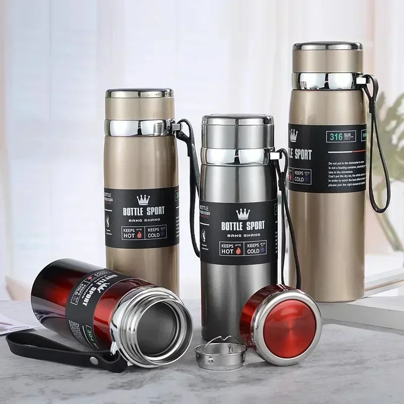 1l termosflaskor för att hålla kallt och vattenflaska termos för kaffe och te termosflaskor i rostfritt stål