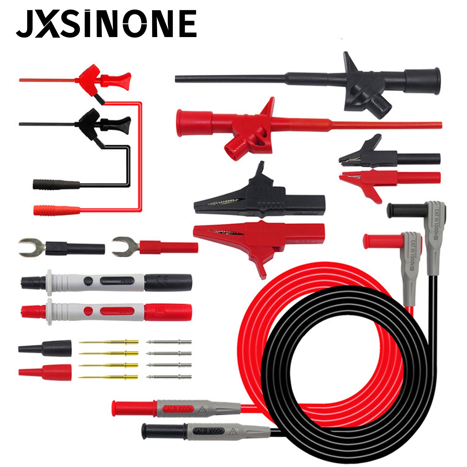 Jxsinone P1300 Serie Vervangbare Multimeter Probe Probes Test Haak & Test Lead Kit 4Mm Banana Plug Alligator Clip Automotive tool: P1300E