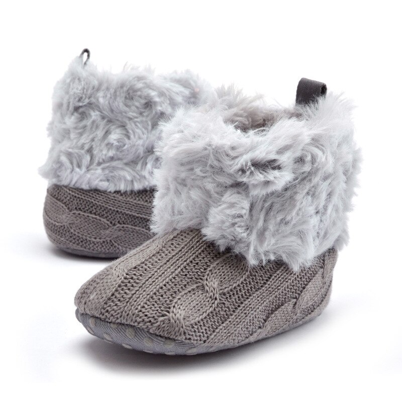 Schattige Baby Anti-Slip Laarzen Peuter Baby Jongen Meisje Knit Crib Schoenen Leuke Cartoon Prewalker Baby Booties