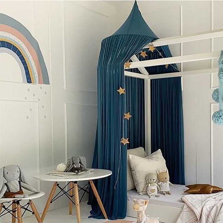 7 farger låve takrenne jenter prinsesse himmelseng valance barnerom dekorasjon chiffong myggnett sengeteppe gardin til rom deco: Grønn