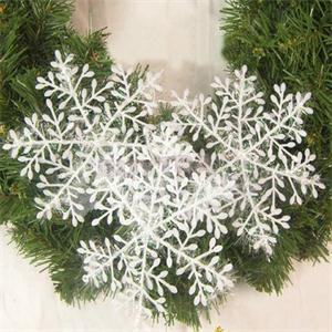 3 stuks/partij 11cm kerstversieringen witte sneeuwvlokken plastic kerst sneeuwvlok boom raam kerstversiering voor thuis