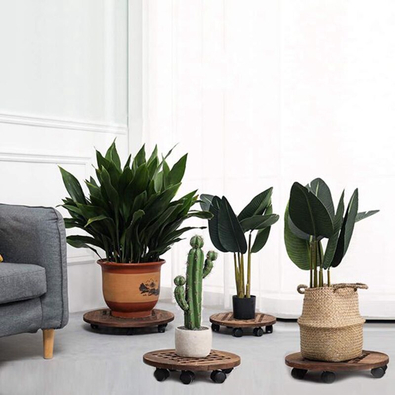 Wood Flower Pot Removable Tray Plant Holder Stand ... – Vicedeal