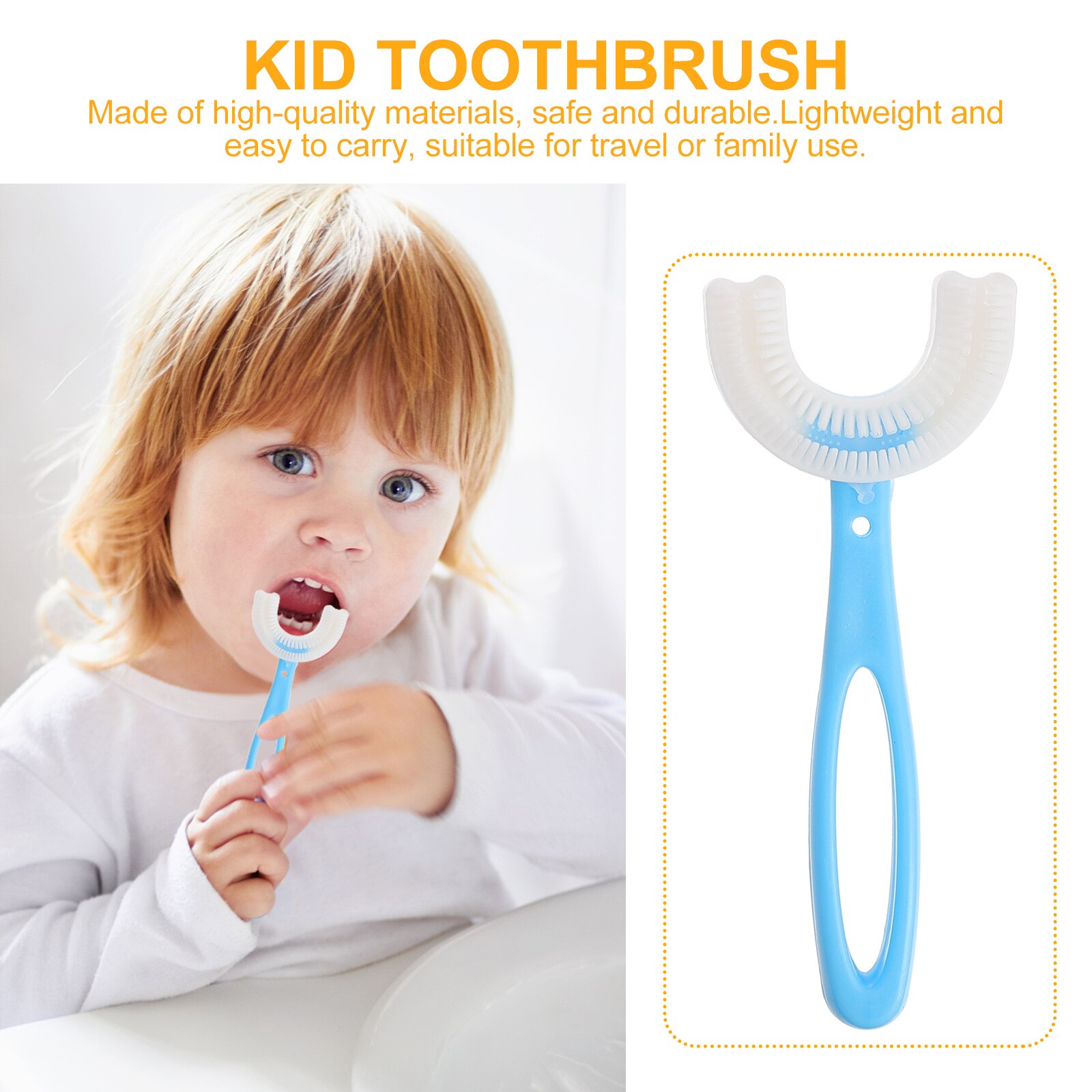 4Pcs Kinderen U-vorm Tandenborstels Handheld Tandenborstels (Assorti Kleur)