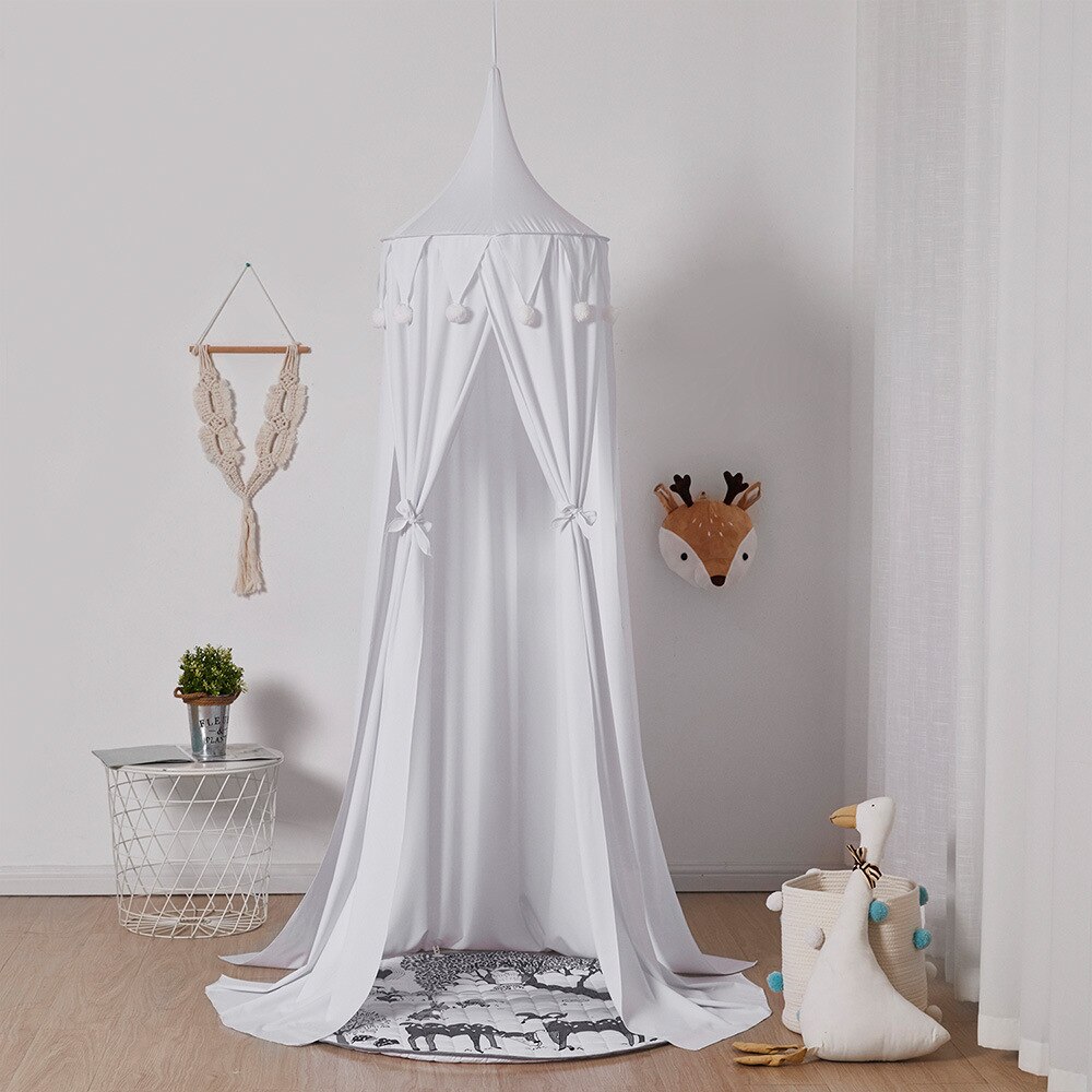 Kinderen Zomer Kamer Bed Gordijn Opknoping Dome Klamboe Opvouwbare Gratis Installatie Stijl Shading Enkele Deur Tent: WHITE