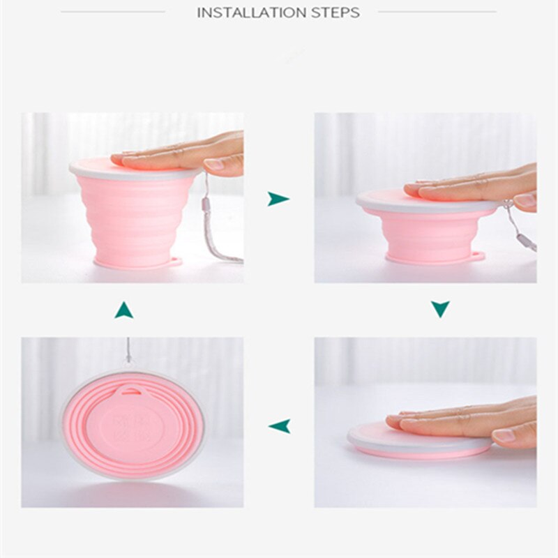 Gobelet de voyage rétractable en Silicone, à presser, pliable, pour boire du thé, Portable, télescopique, pour l&#39;extérieur
