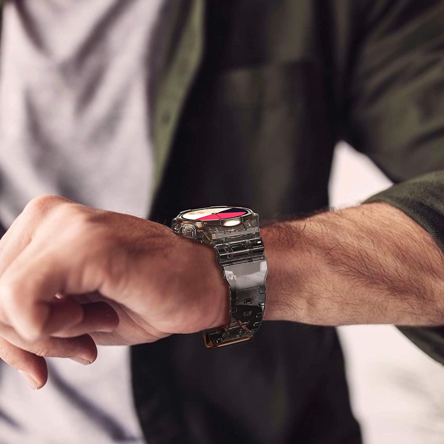 Anbest Duidelijk Horloge Band Met Beschermende Case Vervanging Voor Samsung Galaxy Actieve 2 44Mm Soft Tpu Voor Galaxy actieve 2