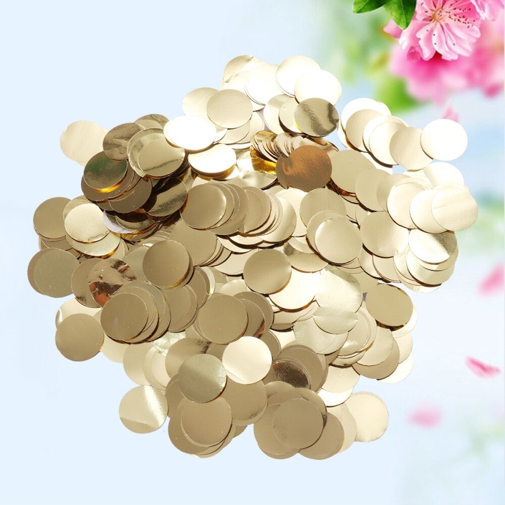 1 Pack Romantic Paper Confetti Round Cuttings Paper Cuttings Table Throwing Confetti for Wedding Party (Golden)