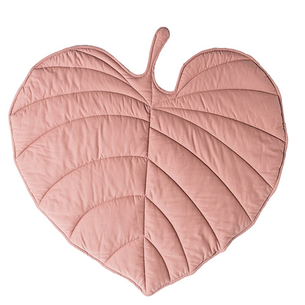 Nordic Baby Leaf Tapijt Zachte Katoen Vloermat Tapijten Kinderen Slaapkamer Nursery Bladeren Tapijt Deken Woonkamer Thuis Nieuwjaar decoratie: Pink