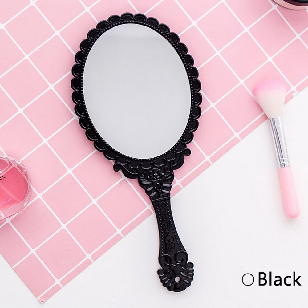 Makeup spejl retro mønster håndtag makeup spejle makeup spejl bærbar håndbagage blonder håndholdte spejle makeup værktøj