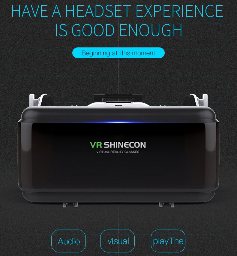 Vr glasögon smarta hörlurar virtuellt spel  vr 3d hd videoglasögon headset för ios android telefon