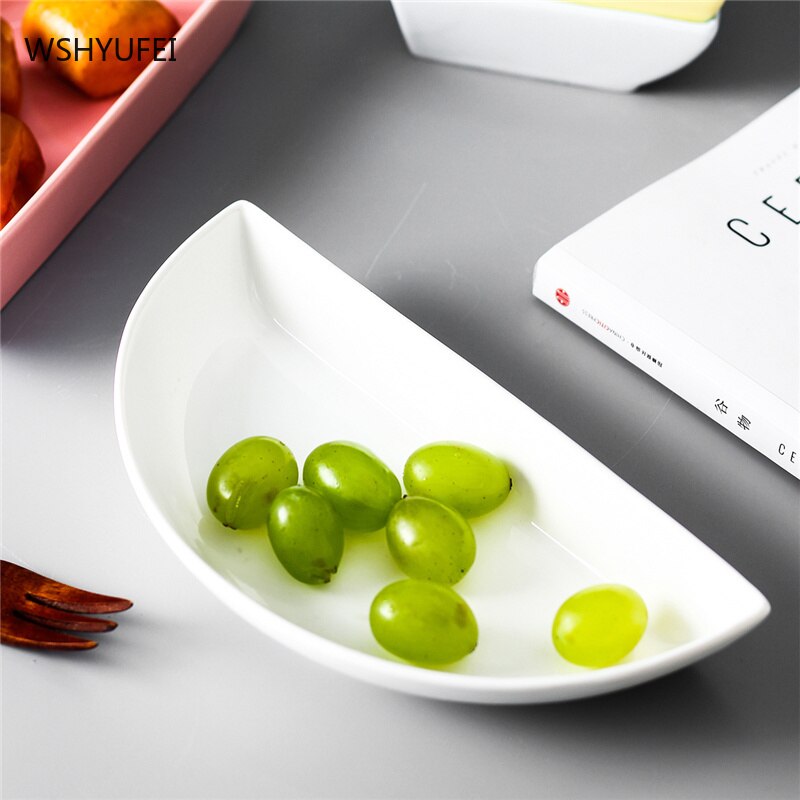 Nordic ceramic three-part four-part platter modern living room fruit platter snacks dried fruit cold cut platter