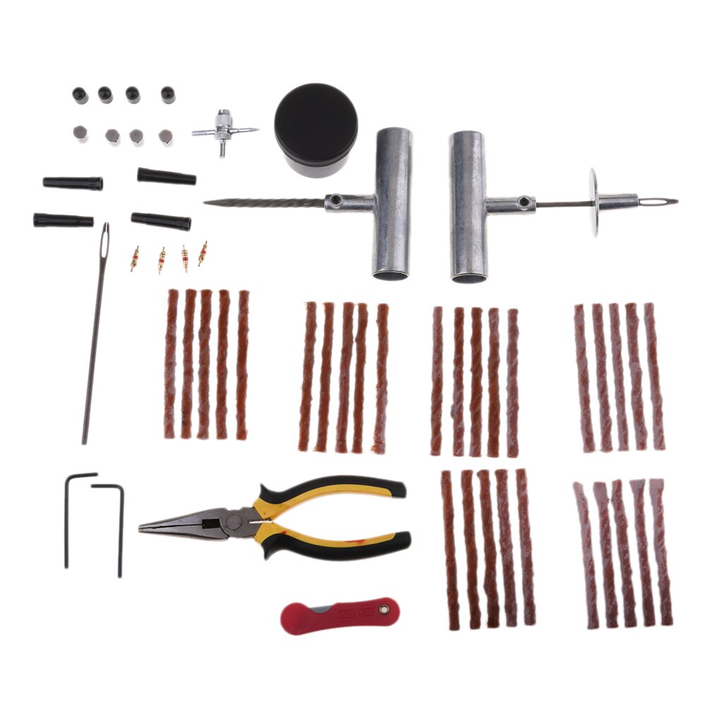 Heavy Duty Tire Repair Kit 56Pc for Car Bike Motorcycle Trailer RV ATV Jeep