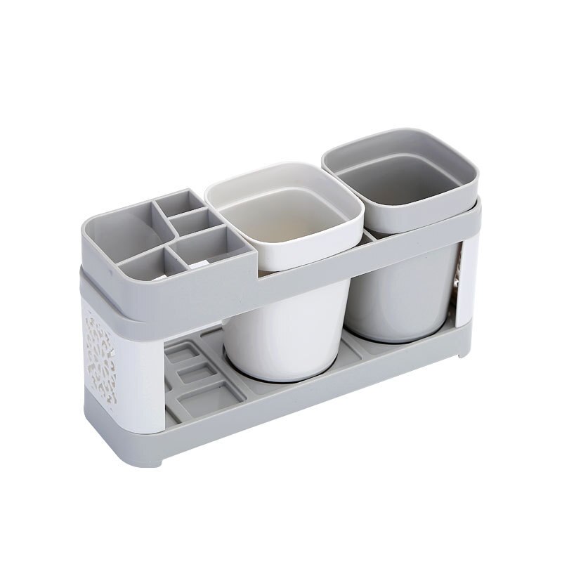 Multi-função de grande capacidade titular escova de dentes único casal cremalheira creme dental lavagem boca copo terno titular com bandeja