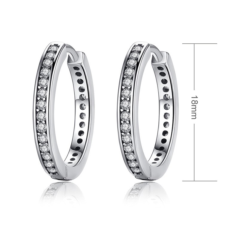 Bamoer 925 Sterling Zilver Cz Eenvoudige Vrouwelijke Oorringen Sieraden Voor Vrouwen Sterling Zilveren Sieraden PAS456: PAS456