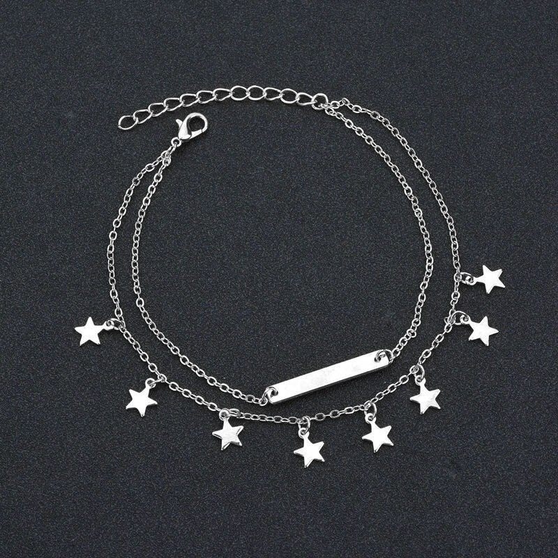 Böhmen Perlen Knöchel Armbinde für Frauen Bein Kette Runde Quaste Fußkettchen Jahrgang Fuß Schmuck Zubehör: s012yin