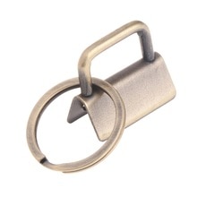 OOTDTY 10 Stuks Sleutelhanger Hardware 25mm sleutelhanger Split Ring Voor Pols Polsbandjes Katoen Staart Clip