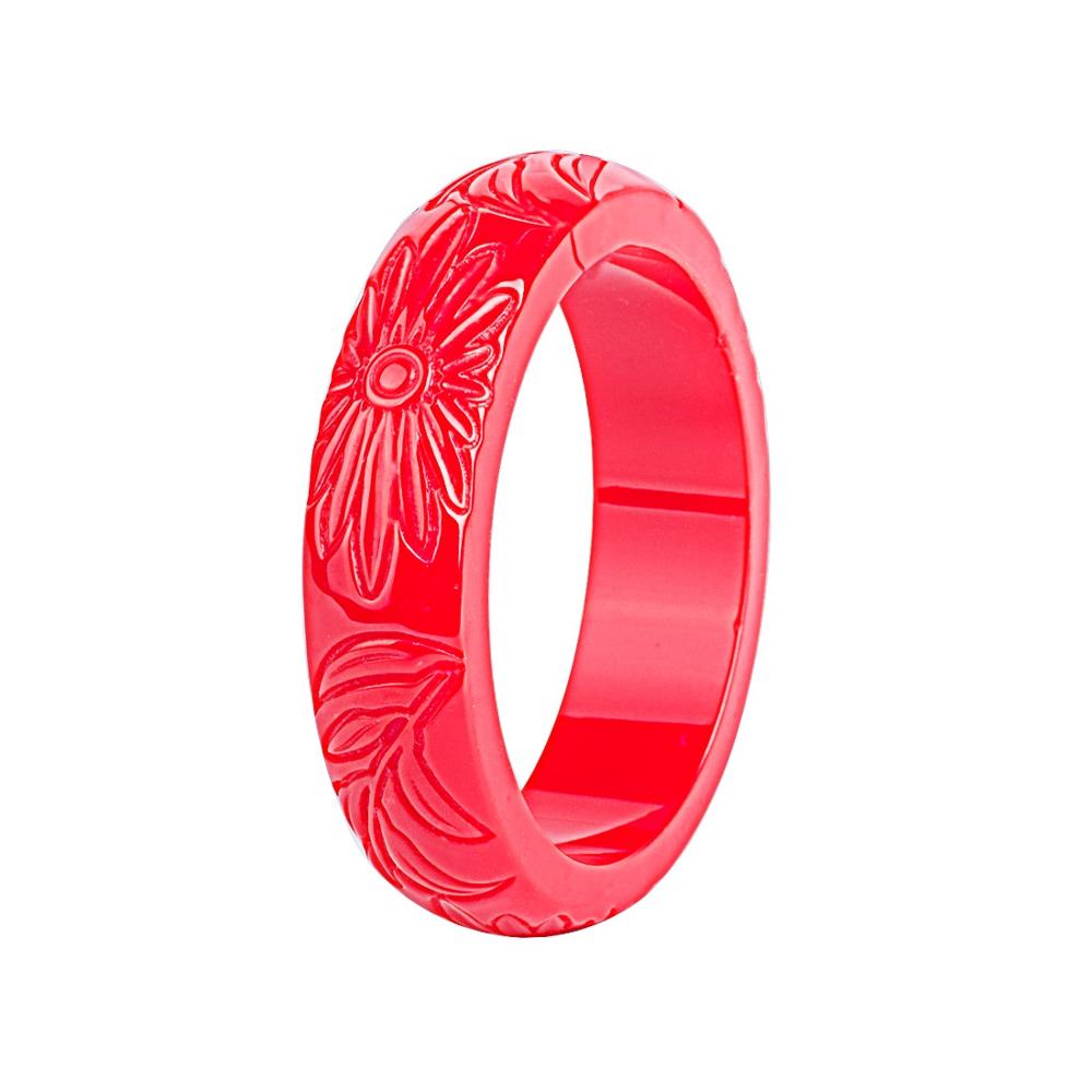 GuanLong 2018 Nova Coleção Resina Esculpido Sun Flower Pulseiras & Bangles para Dropshipping Por Atacado: Red