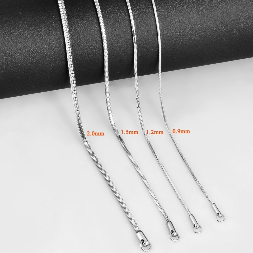 1 pieza cuadrada de acero inoxidable serpiente collar de cadena para hombres joyería de las mujeres