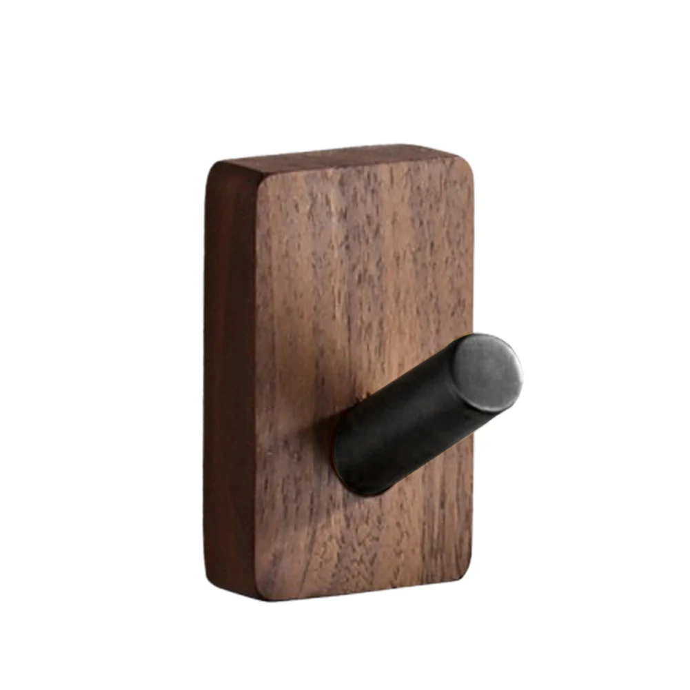 Wall Walnut Wood Hooks Self-adhesive Key Towel Hanger Rack Bathroom Robe Hangers Towel Coat Storage Holder Kitchen Hooks: Light Grey