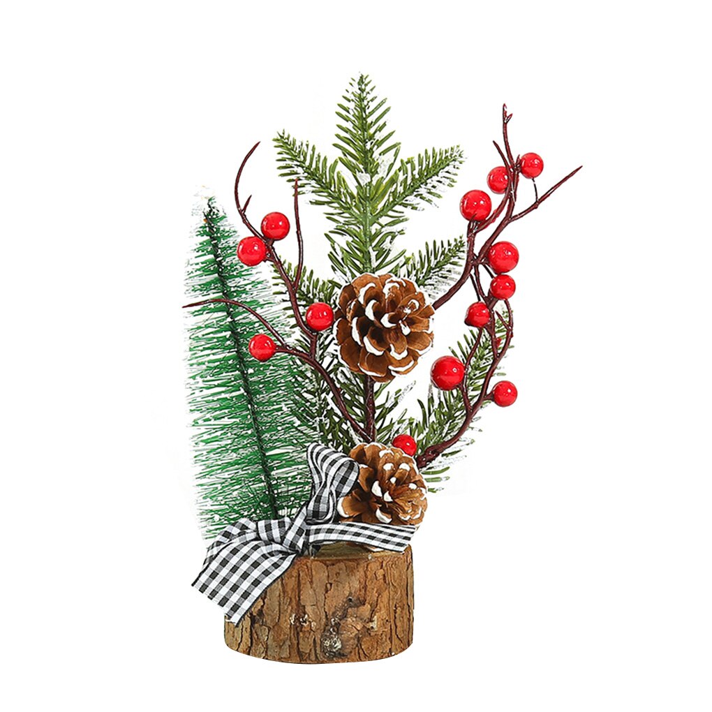 Desktop mini juletræsdekoration hjemmekontor bordplade glødende træ ornament dekoration: Nr. .2