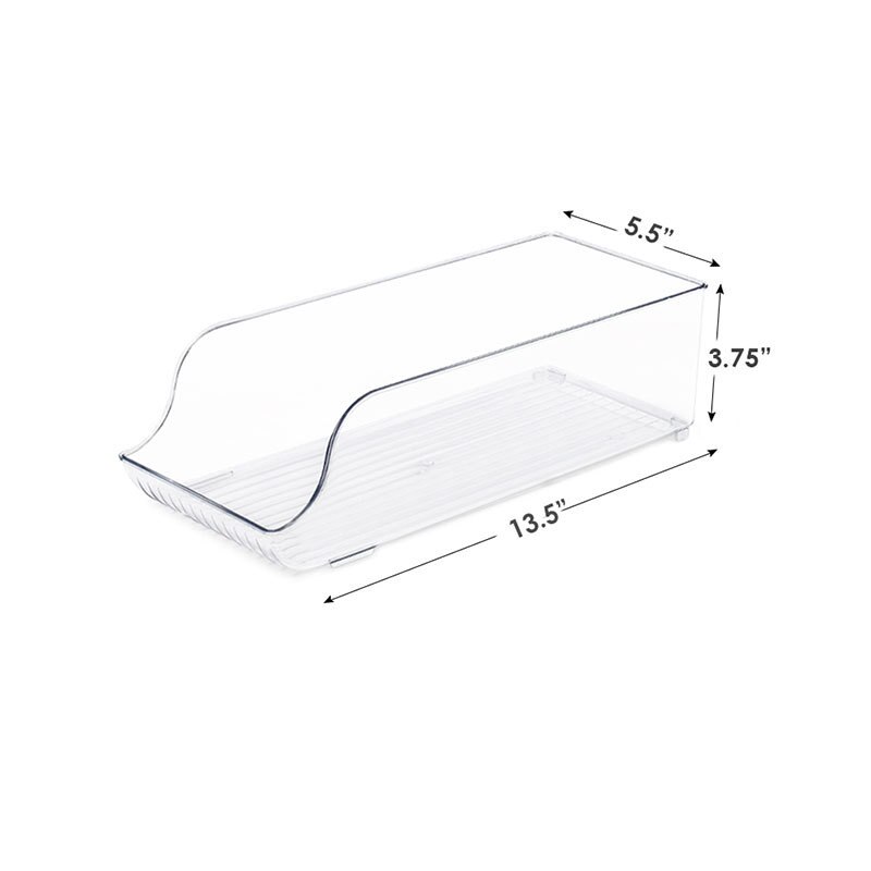 Fridge Food Fresh Keep Storage Box Refrigerator Organizer Bins Stackable Vegetable Fruit Meat Fresh Box Freezer Organizer Tool: 34.5x13.8x9.5cm