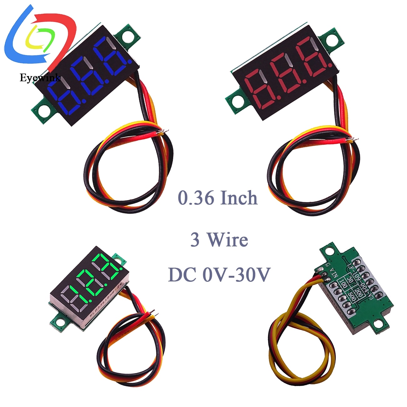 Mini Digitale Voltmeter Voltage Meter 3-Draad 0.36 Inch Dc 0- 100V Rode Digitale Led Elektronische Onderdelen accessoires Digitale Voltmeter