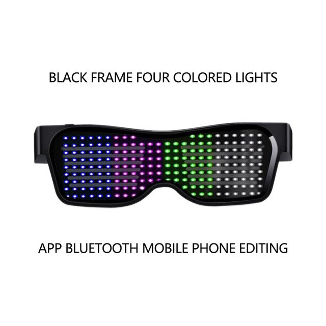Magic Bluetooth Led Party Glasses App Control Luminous Glasses Dj Electric Syllables Party Eye Glasses: G