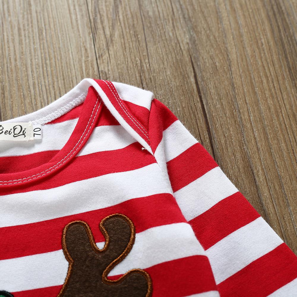 Born Baby Clothes Christmas Baby Boys Girls Infant Striped Christmas Deer Romper Jumpsuit Outfits Clothing babys costume 20