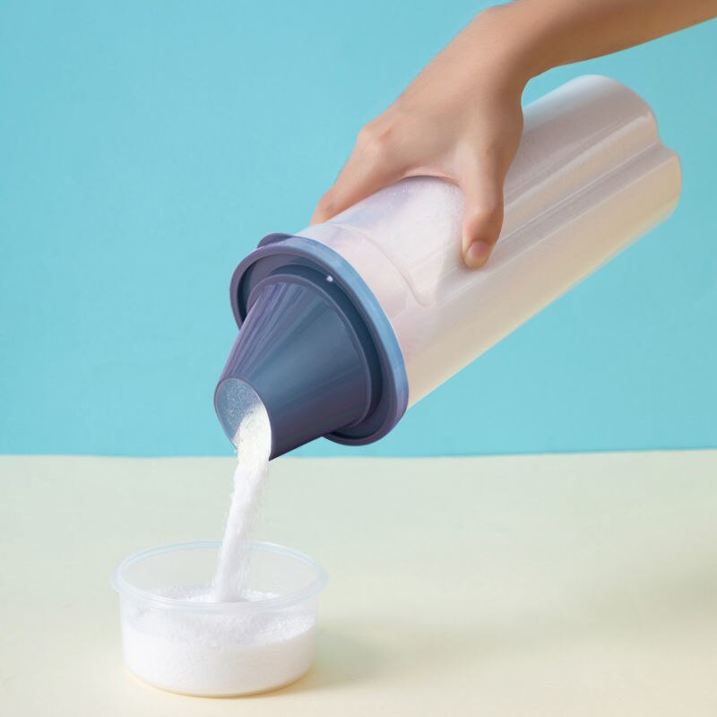 Portátil detergente en polvo caja de almacenamiento con tapa multifunción caja de almacenamiento de baño balcón hogar organización Accesorios