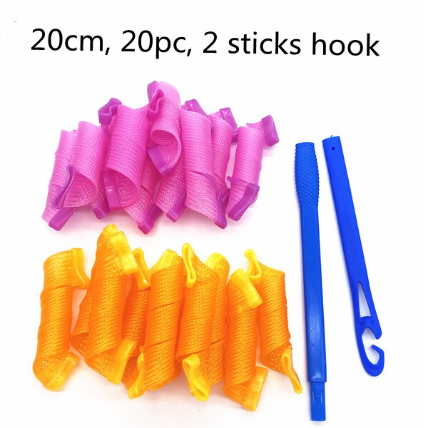 Rulos para el cabello con forma de caracol, rizadores redondos en espiral, suaves, mágicos, 20cm: 20cm 20pcs
