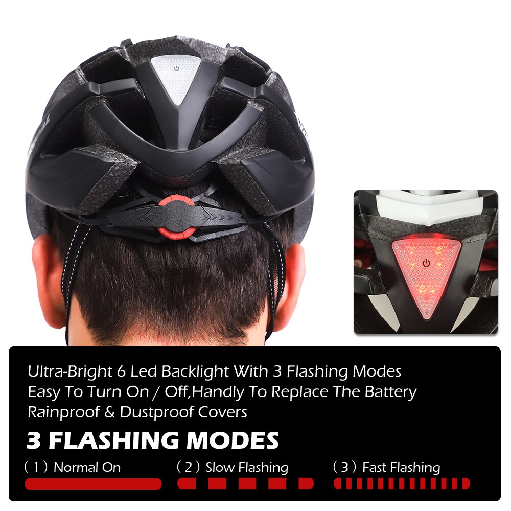 VICTGOAL Cycling Helmet with Goggles LED Rear Light Men Women Adult Bicycle Helmet Face Shield MTB Road Bike Electric Scooter