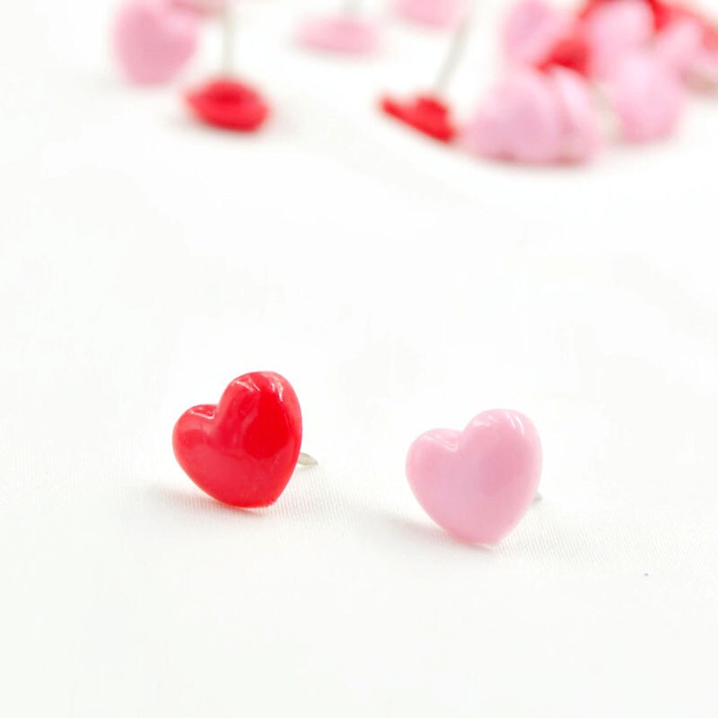 50Pcs Mini Pink Red Heart Push Pins Cute Heart-shaped Push Pin Thumbtack For School Office Supplies Kids Decorative Drawing Pins