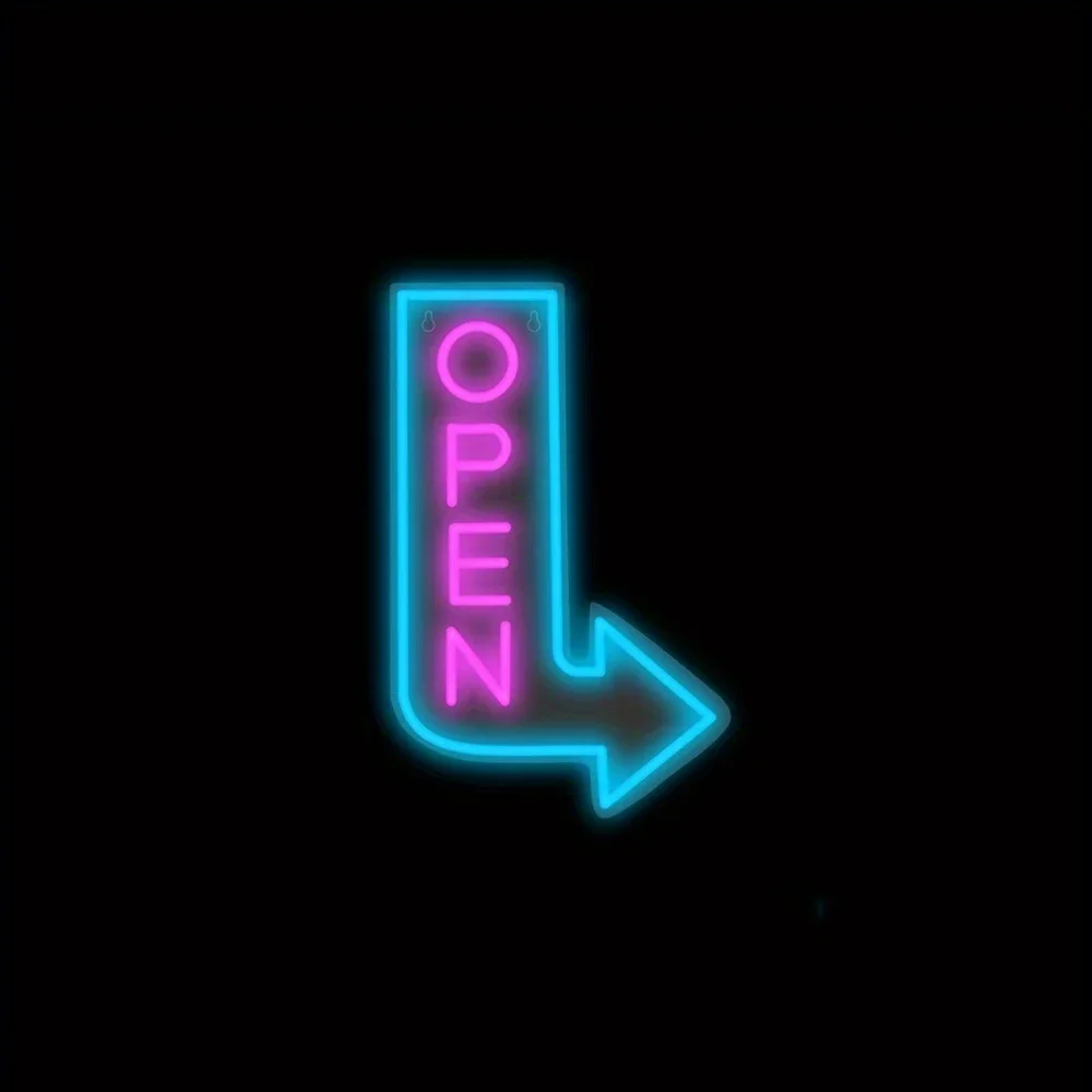 LED Open Sign,Bright Neon Open Sign, Powered by USB, RGB Open Signs for Business Bar Restaurant Hotel Storefront Window: apple green
