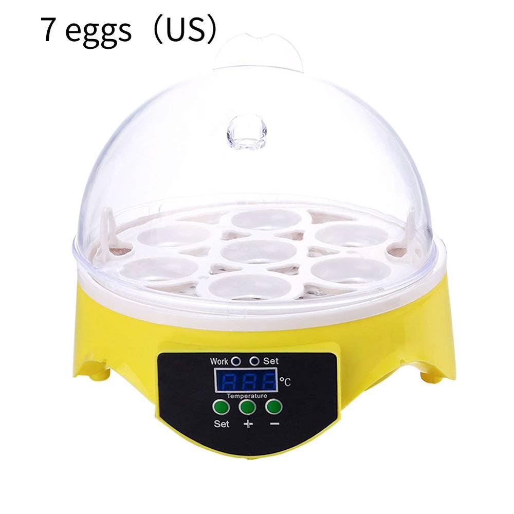 30w mini 7 æg inkubator fjerkræ inkubator brooder digital temperatur kontrol æg inkubator klækker til kylling fugl æg: 7 æg eu