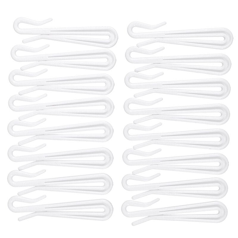Plastic Window Curtain Hooks 16 Pcs White: Default Title