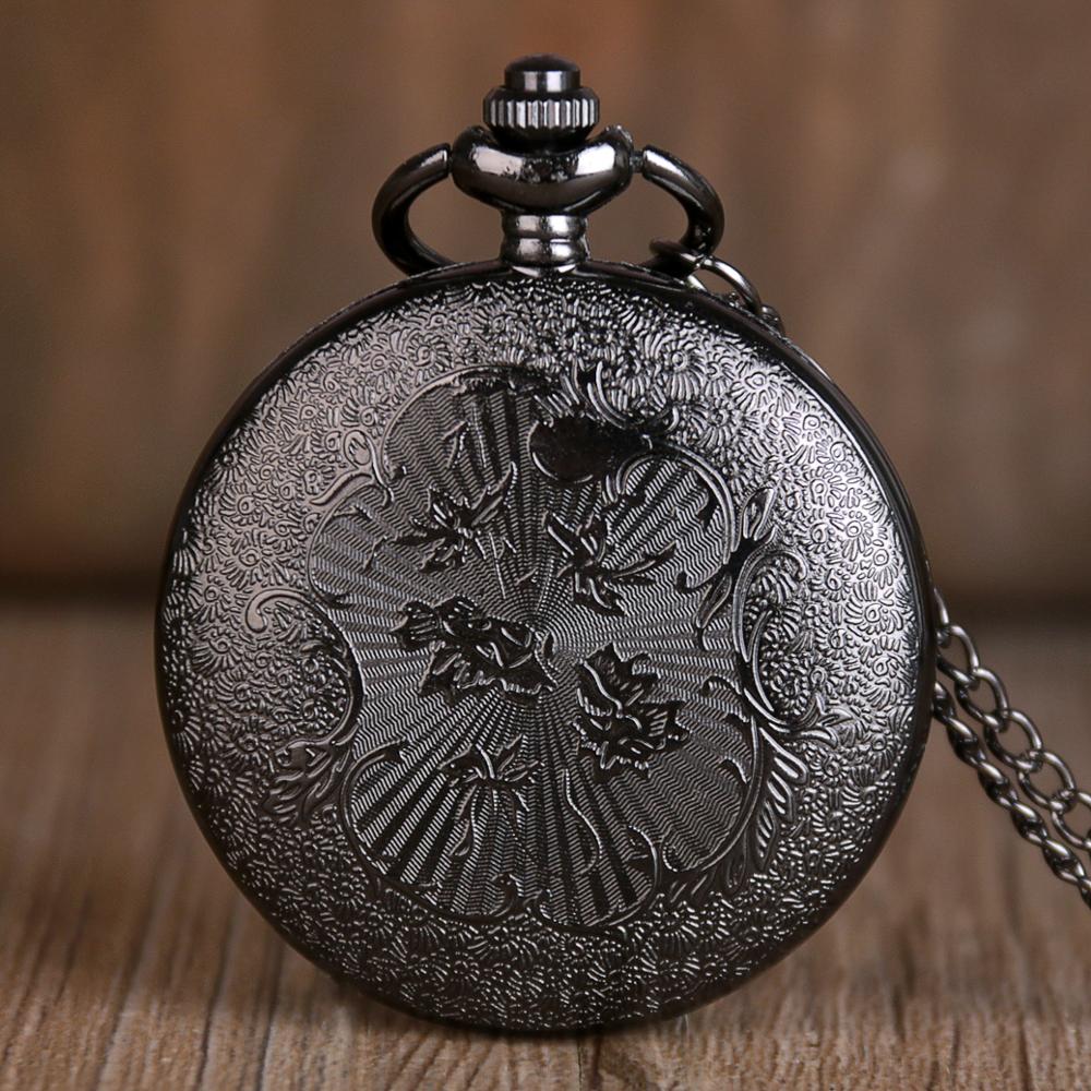 Ihåliga redskap steampunk siffror nummer fickur kvarts halsband ficka &amp; fob klockor kedja hänge män kvinnor manlig klocka