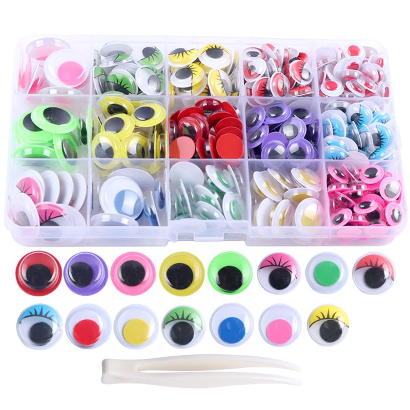 Googly Wiggle Ogen Met Zelfklevende In Draagbare Plastic Doos, ronde Wiebelig Ogen Sticker Multi Kleuren En Maten Voor Diy Craft Sc