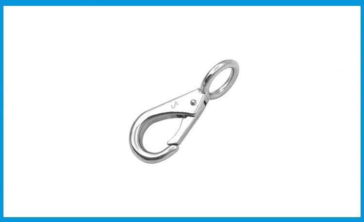 BSET MATEL Marine Grade 316 Rigid Loaded Fixed Eye Spring Clip Snap Hook Carabiner Marine Hardware Accessories for Boats Sailing